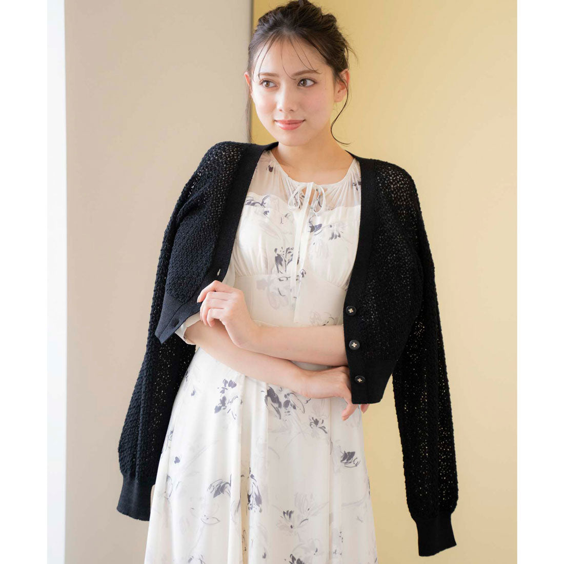 ノエラ Noela ラメメッシュカーデ （ブラック） ブラック