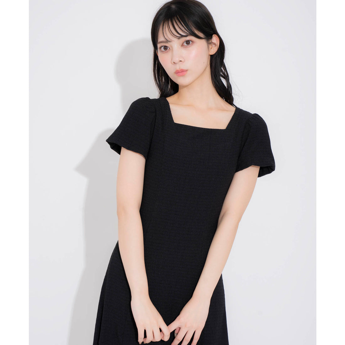 ノエラ Noela スクエアネックカットワンピ （ブラック） ブラック