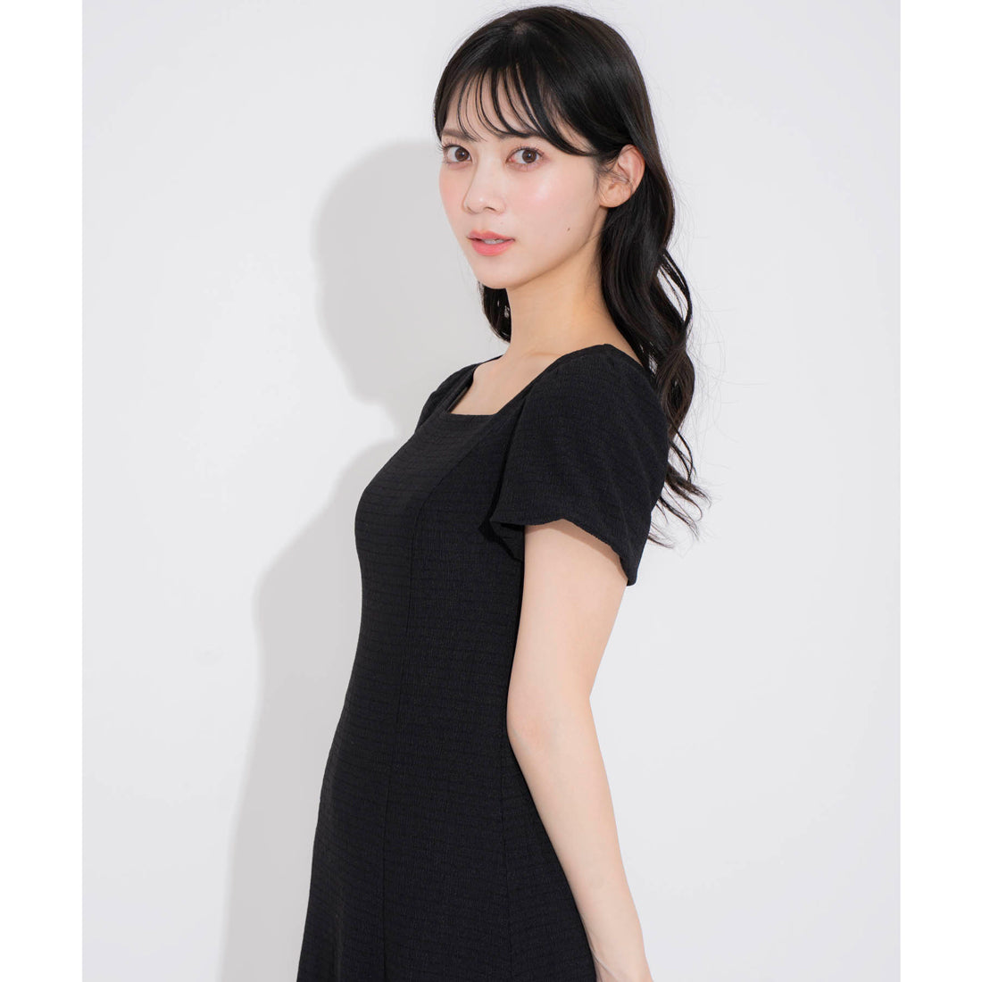 ノエラ Noela スクエアネックカットワンピ （ブラック） ブラック