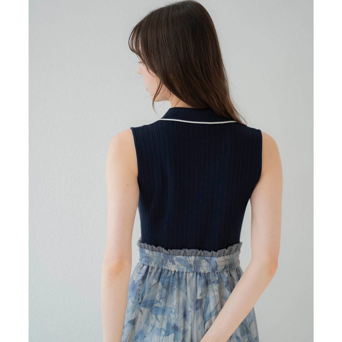 ノエラ NOELA 【15周年】フラワーニットドッキングワンピ （ブルー） ブルー