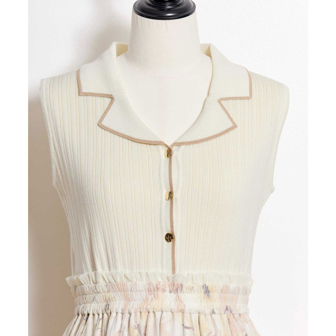 ノエラ NOELA 【15周年】フラワーニットドッキングワンピ （ブルー） ブルー