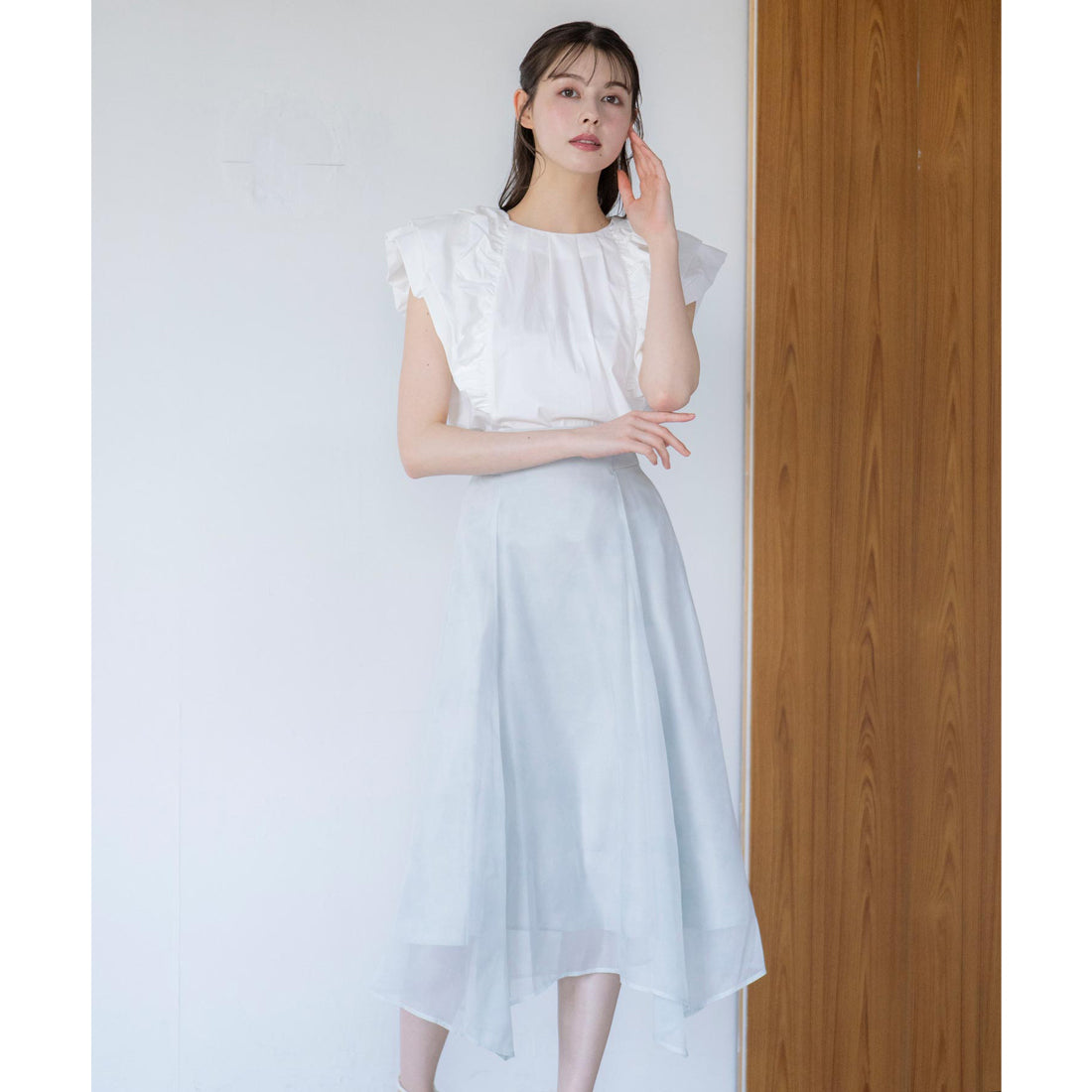 ノエラ NOELA オパールライクプリントスカート （ライトグリーン） ライトグリーン