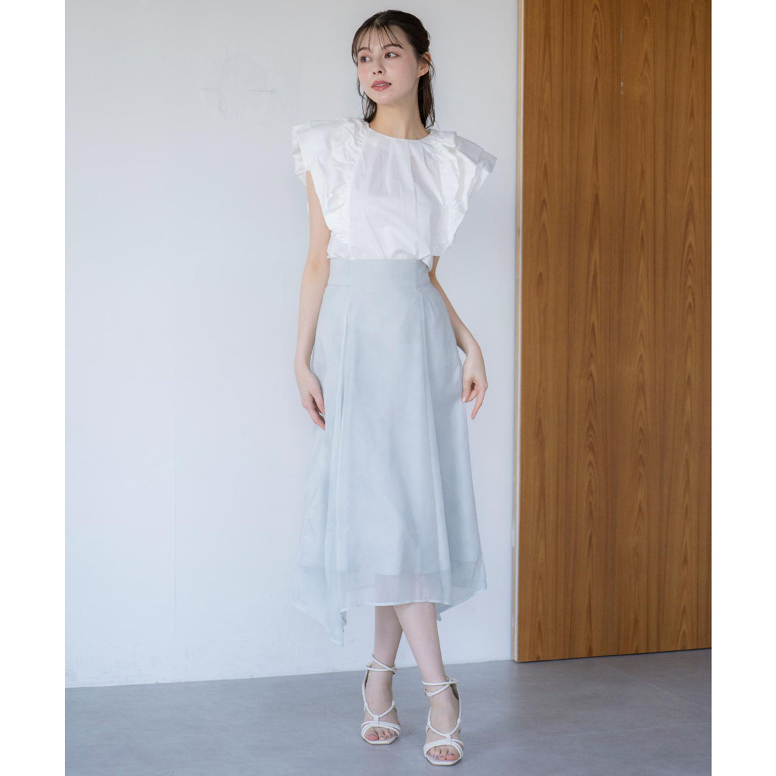 ノエラ NOELA オパールライクプリントスカート （ライトグリーン） ライトグリーン