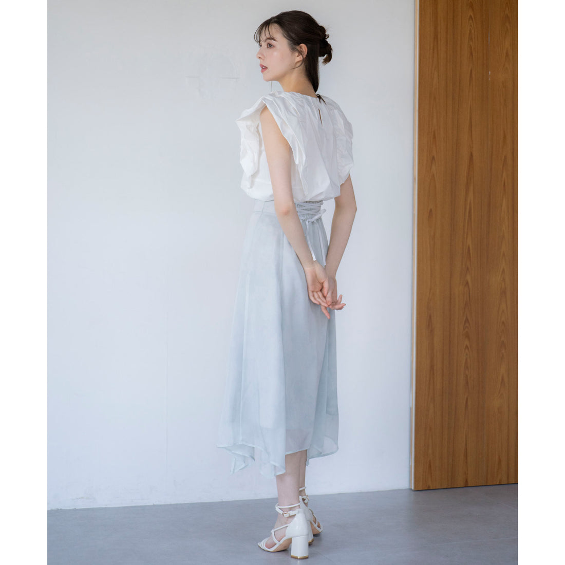 ノエラ NOELA オパールライクプリントスカート （ライトグリーン） ライトグリーン