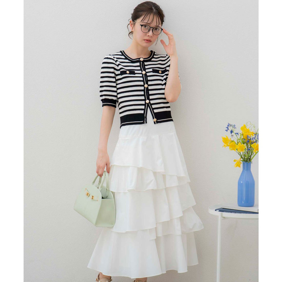 ノエラ Noela ティアードフリルスカート （オフホワイト） オフホワイト