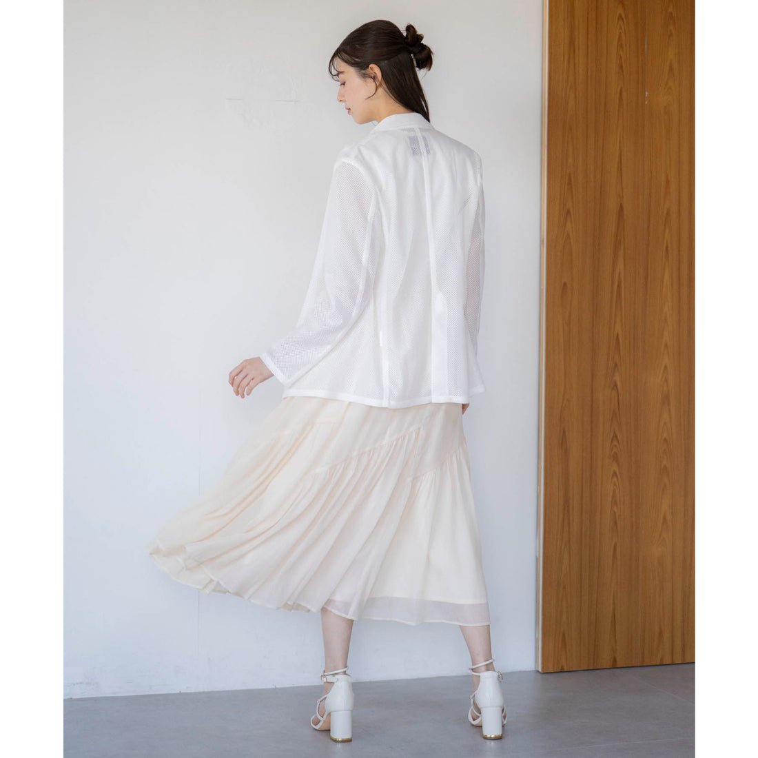 ノエラ NOELA ギャザー切り替えスカート （ベージュ） ベージュ