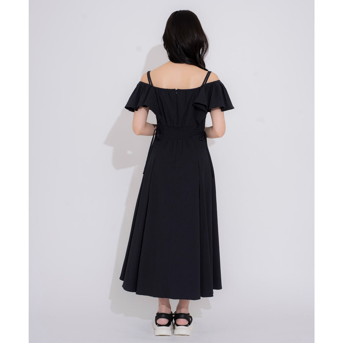 ノエラ NOELA 2WAYフリルサッカーワンピ （ブラック） ブラック