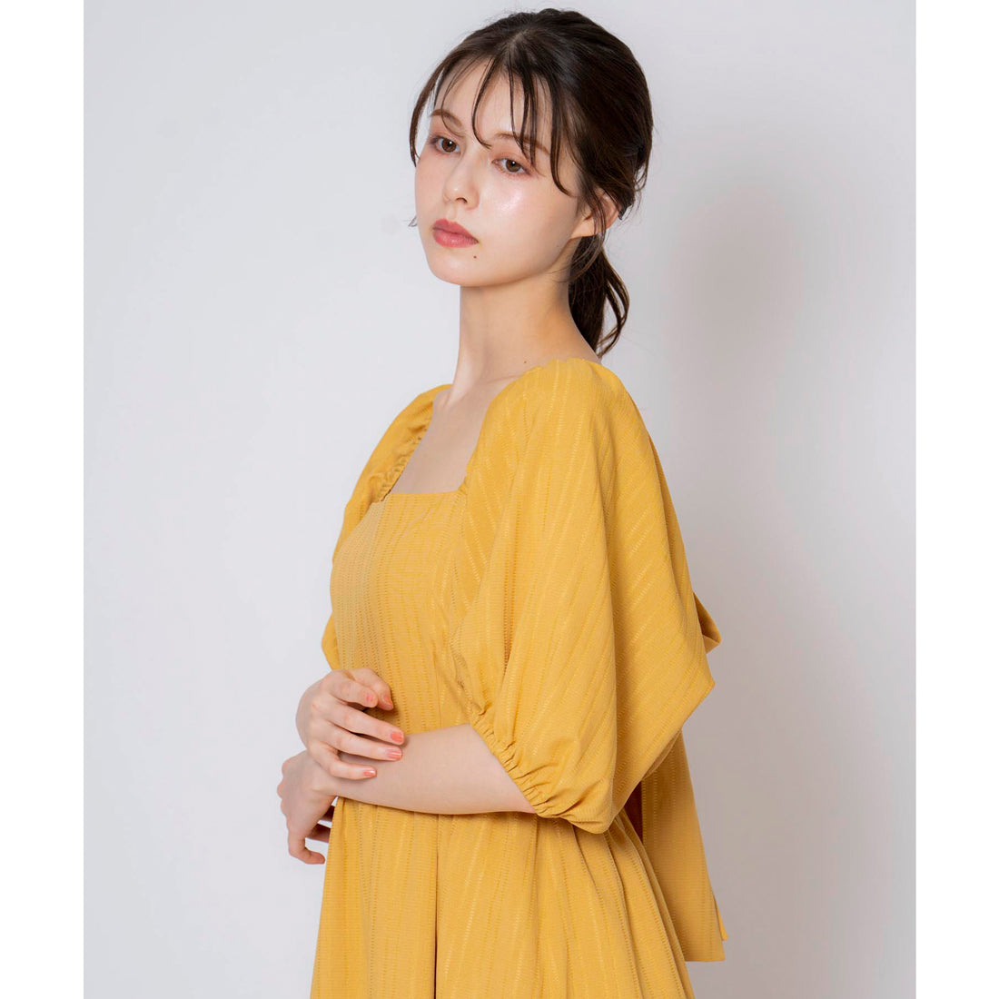 ノエラ NOELA バックリボンマキシワンピ （イエロー） イエロー