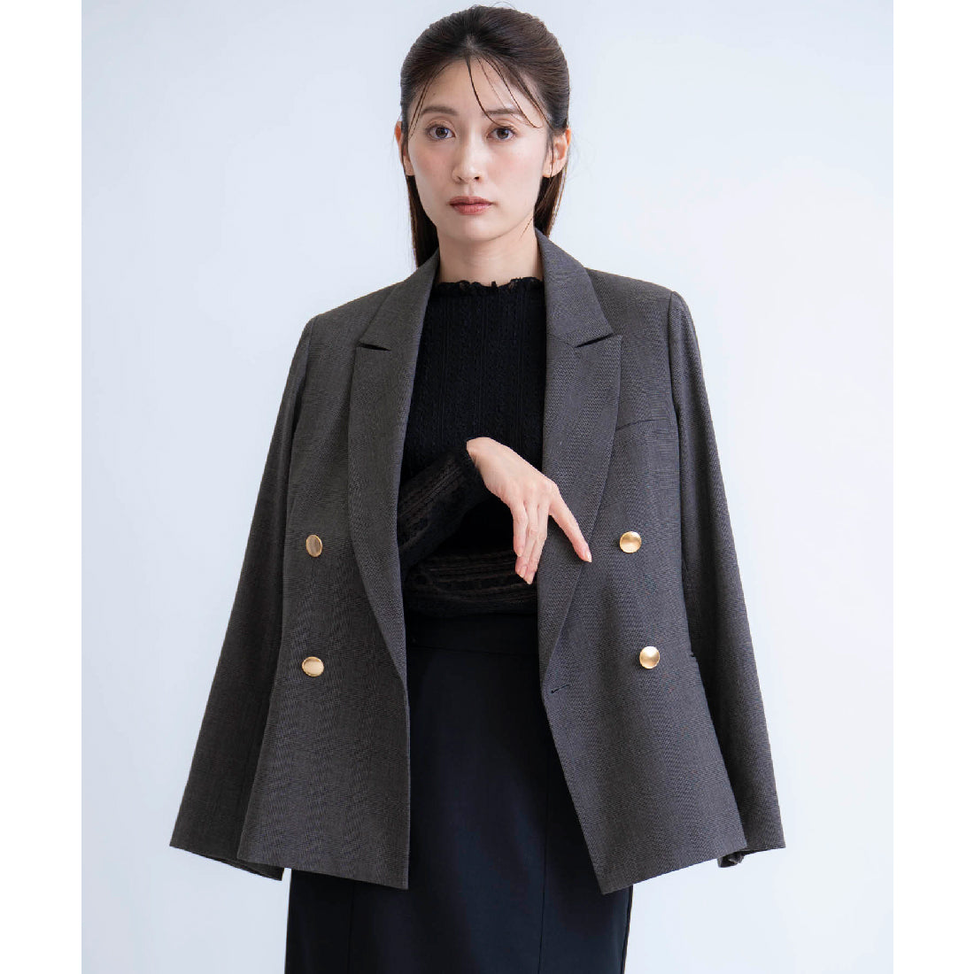 ノエラ NOELA シアーレースカットソー （ブラック） ブラック