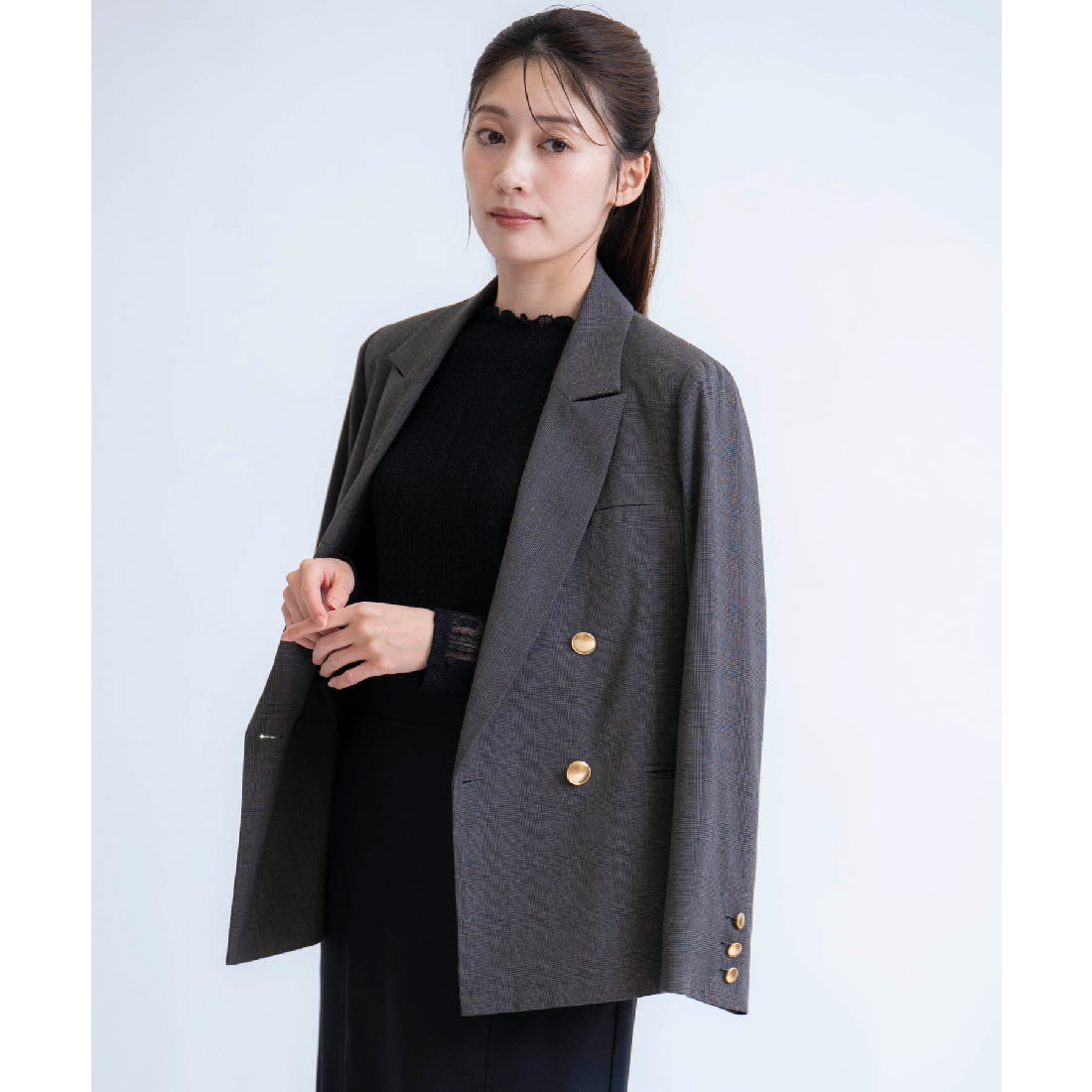 ノエラ NOELA シアーレースカットソー （ブラック） ブラック