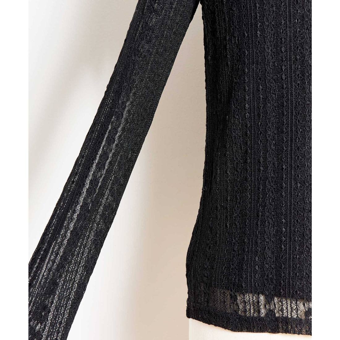 ノエラ NOELA シアーレースカットソー （ブラック） ブラック