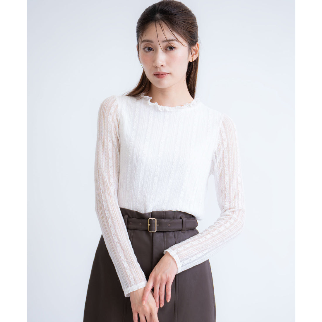 ノエラ NOELA シアーレースカットソー （オフホワイト） オフホワイト