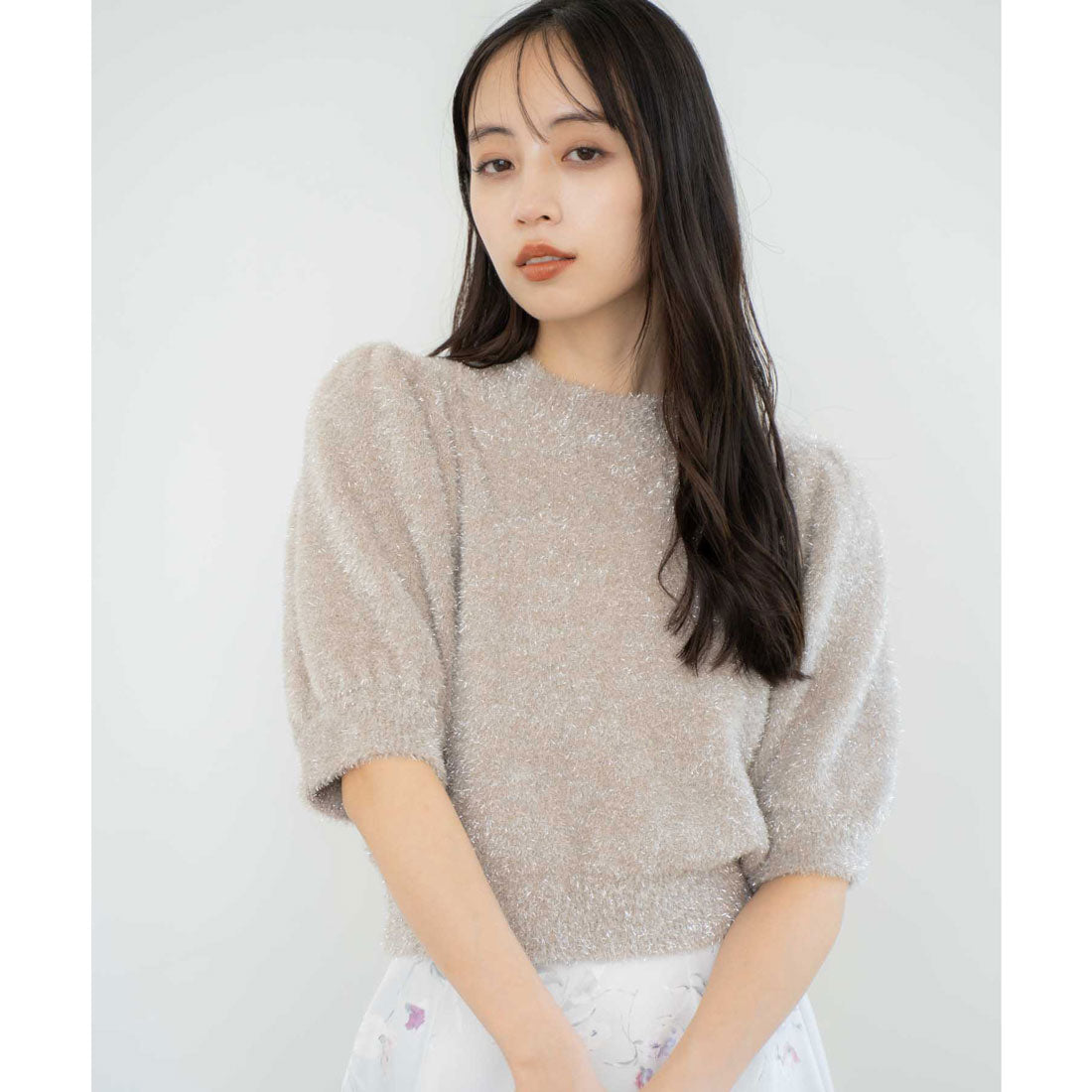 ノエラ NOELA 【WEB限定カラーあり】ラメシャギーニット （ベージュ） ベージュ