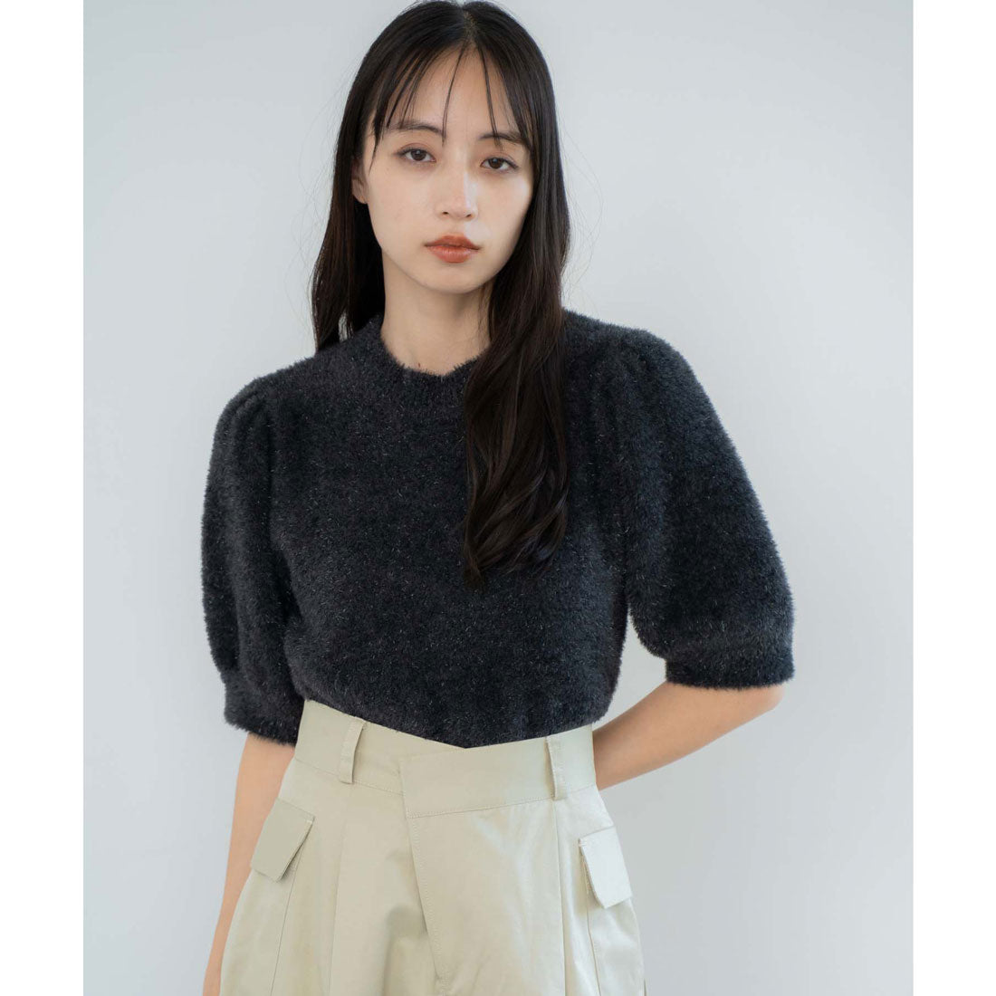 ノエラ NOELA 【WEB限定カラーあり】ラメシャギーニット （ブラック） ブラック