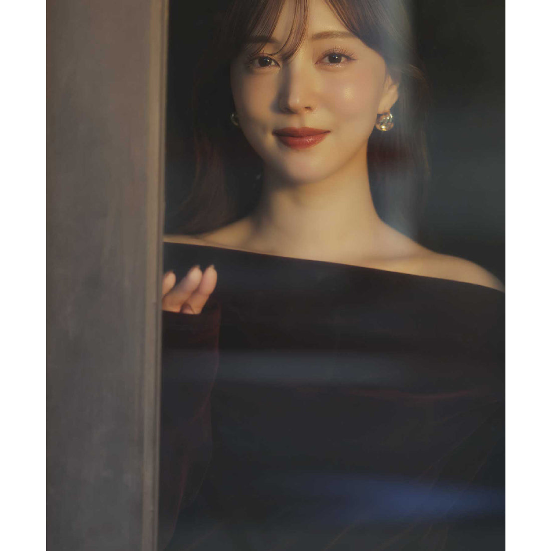 ノエラ NOELA ベロアドレープトップス （ボルドー） ボルドー