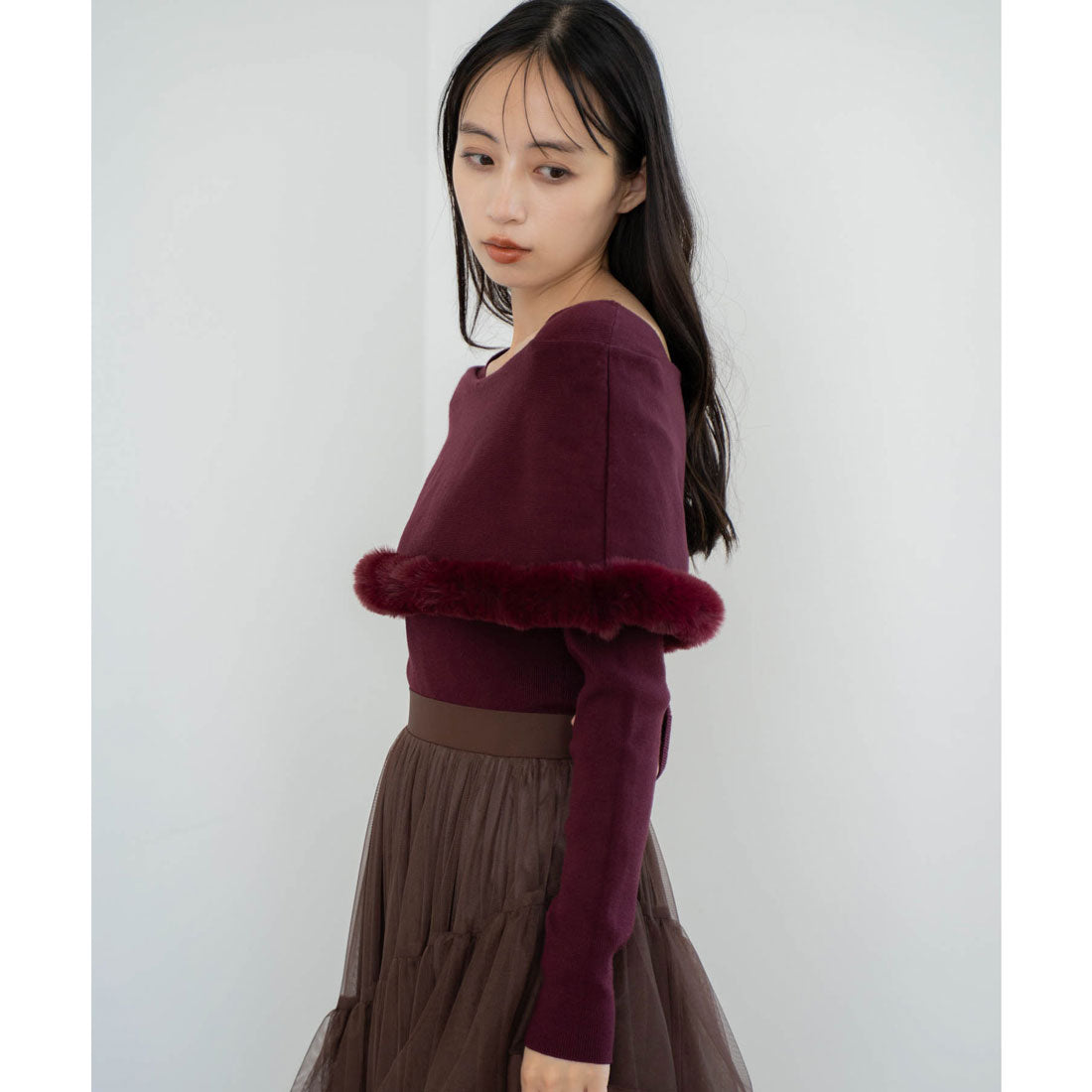 ノエラ NOELA ファートリムニット （ボルドー） ボルドー