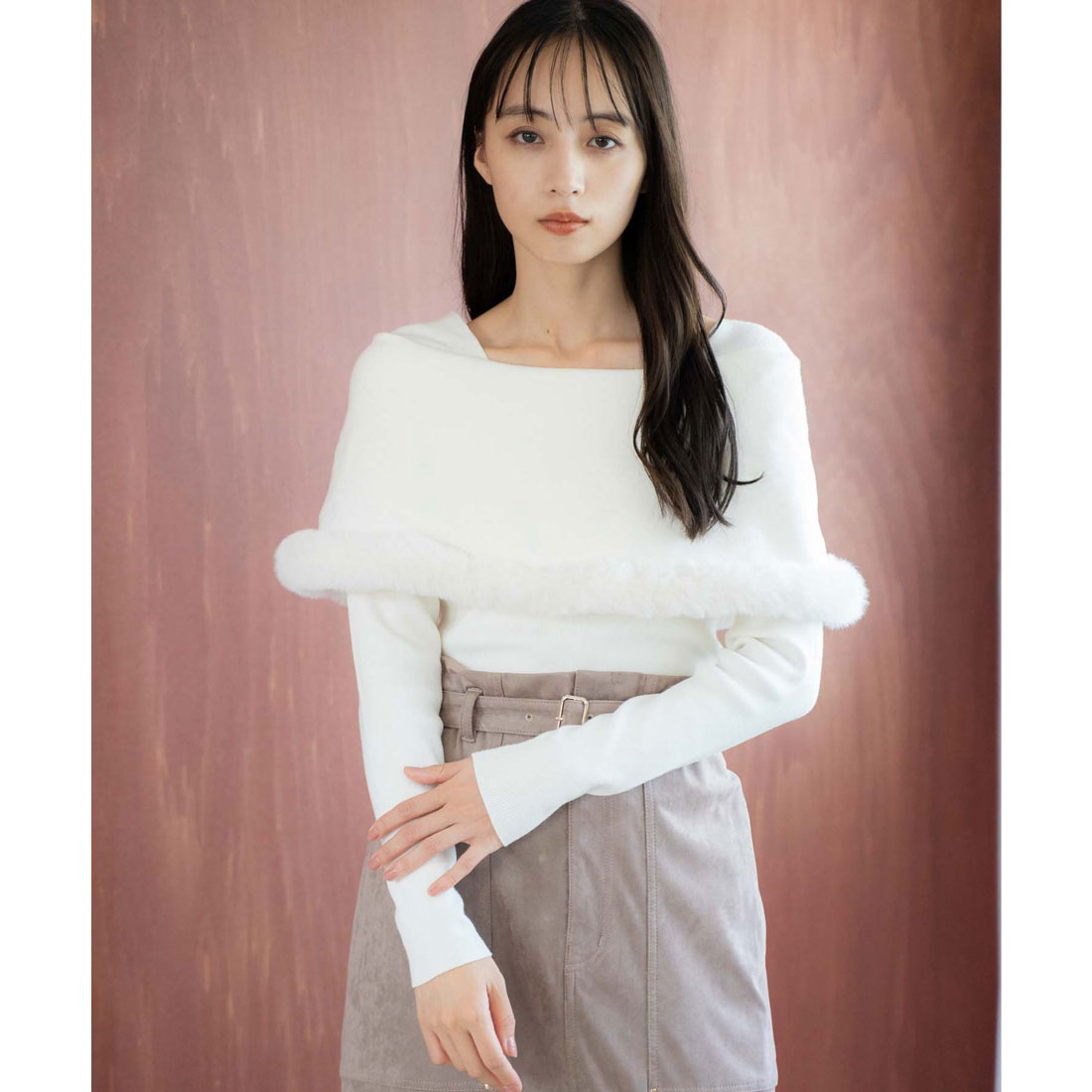 ノエラ NOELA ファートリムニット （オフホワイト） オフホワイト