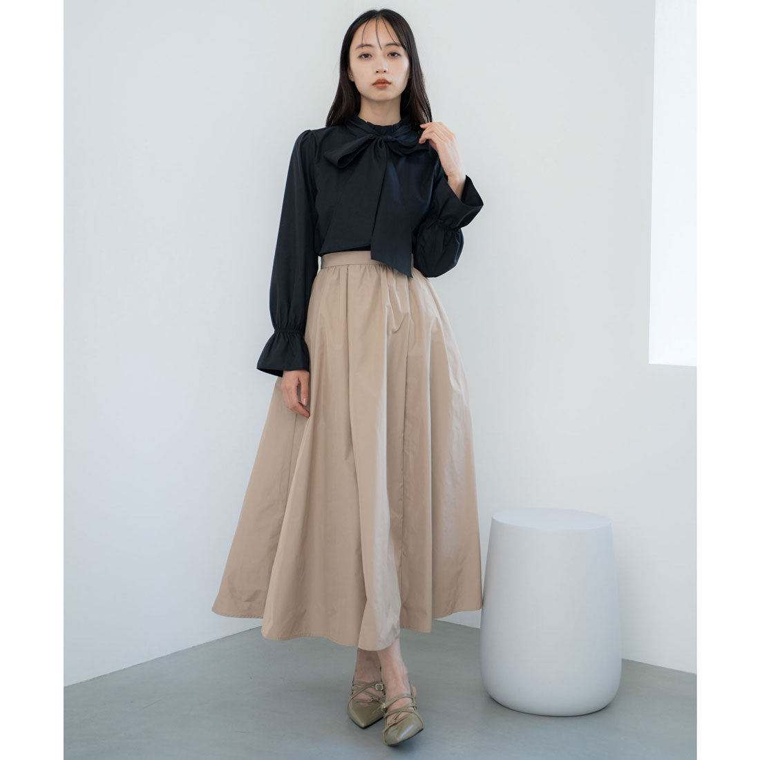 ノエラ NOELA ボウタイフリルブラウス （ブラック） ブラック