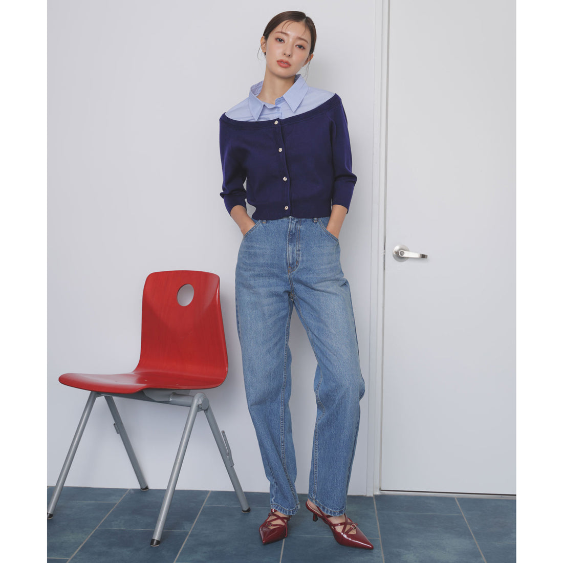 ノエラ NOELA ストレートデニムパンツ （インディゴブルー） インディゴブルー