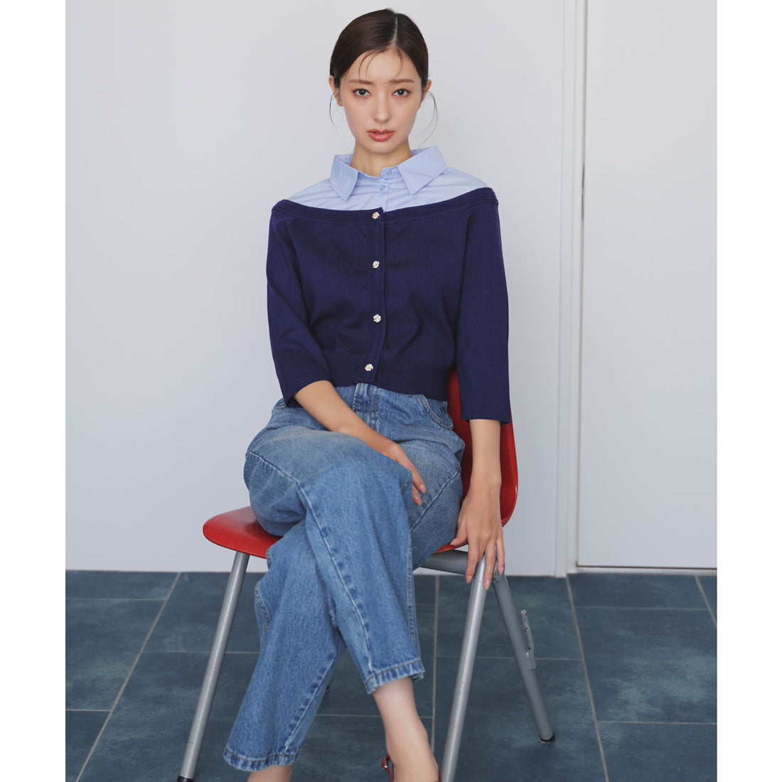 ノエラ NOELA ストレートデニムパンツ （インディゴブルー） インディゴブルー