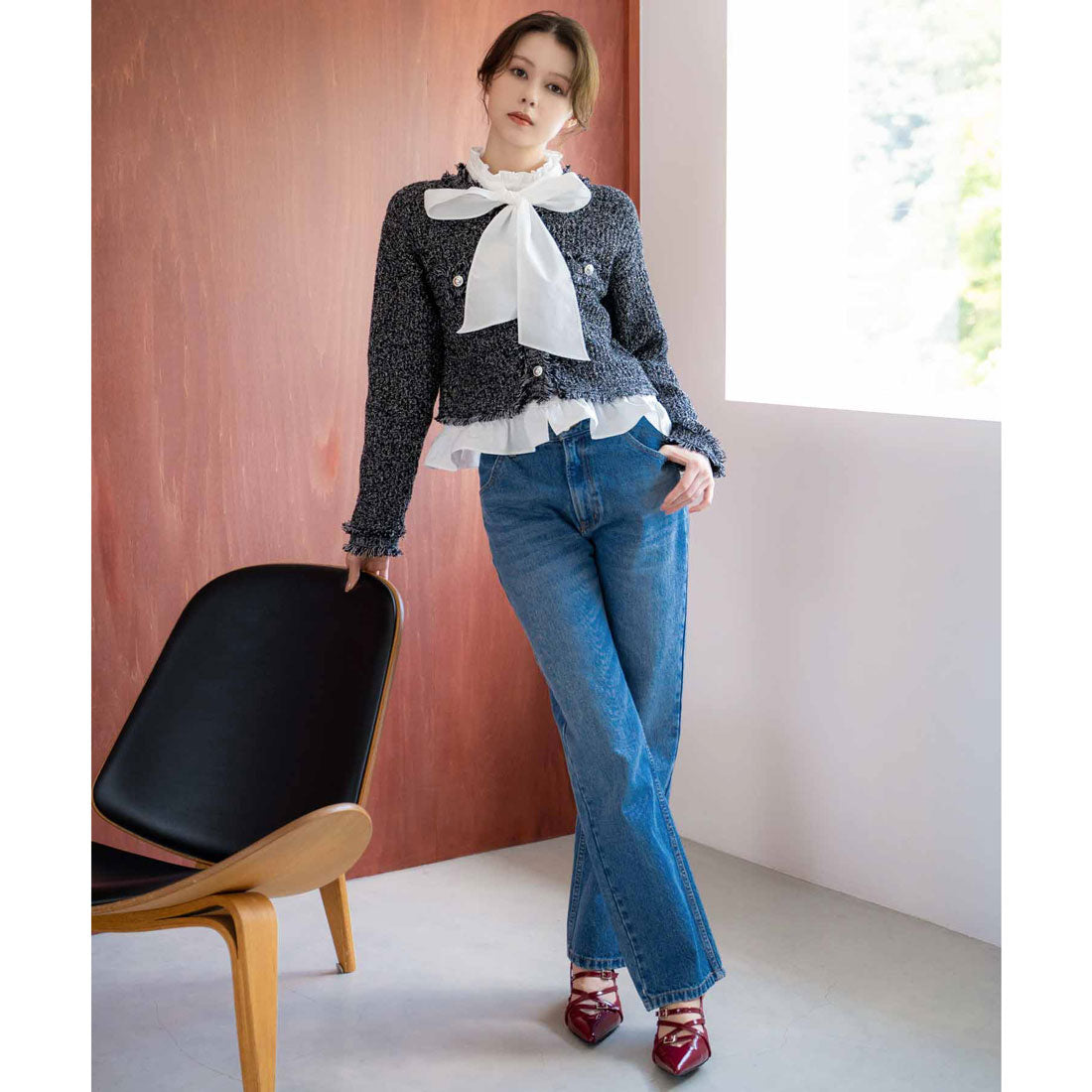 ノエラ NOELA ストレートデニムパンツ （インディゴブルー） インディゴブルー