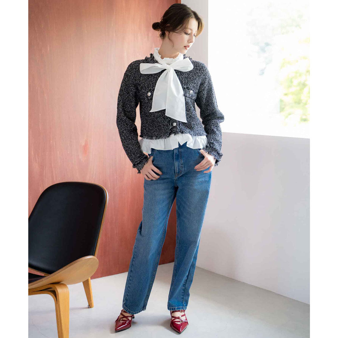 ノエラ NOELA ストレートデニムパンツ （インディゴブルー） インディゴブルー