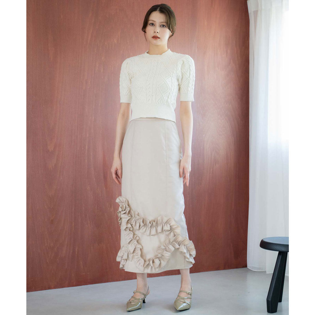 ノエラ NOELA ケーブルパールニット （オフホワイト） オフホワイト