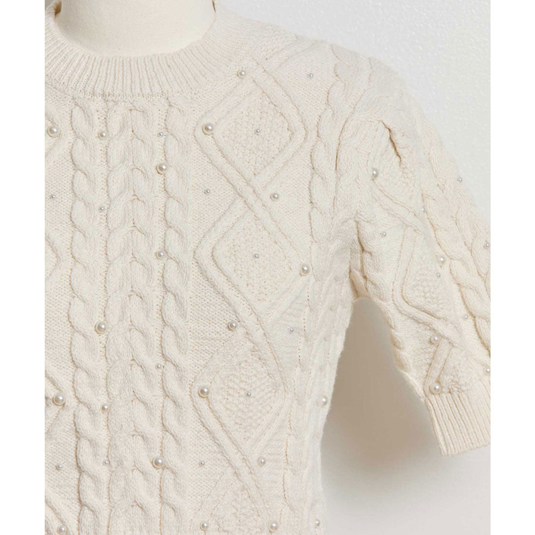 ノエラ NOELA ケーブルパールニット （オフホワイト） オフホワイト