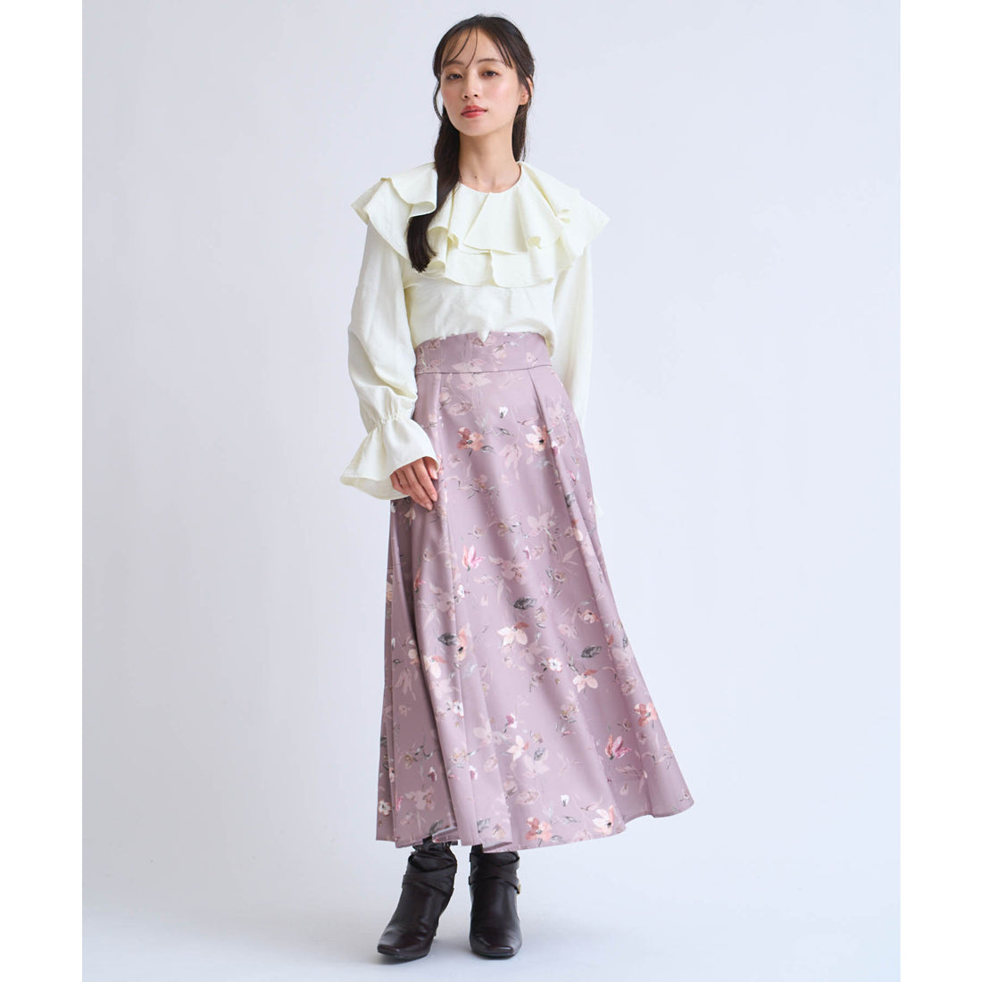 ノエラ Noela クラシカルフラワースカート （モカ） モカ