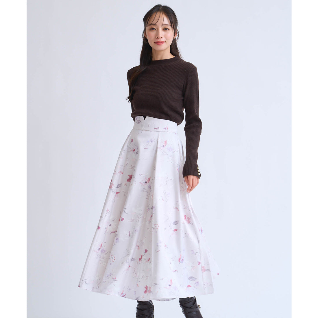ノエラ Noela クラシカルフラワースカート （オフホワイト） オフホワイト