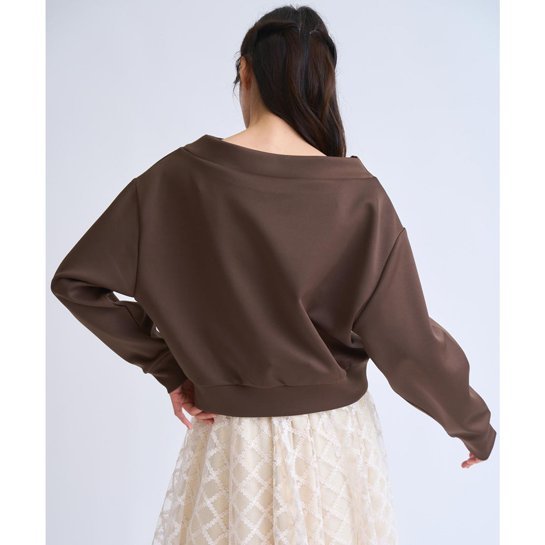 ノエラ Noela フェルト刺繍ロゴポンチトップス （チャ） チャ