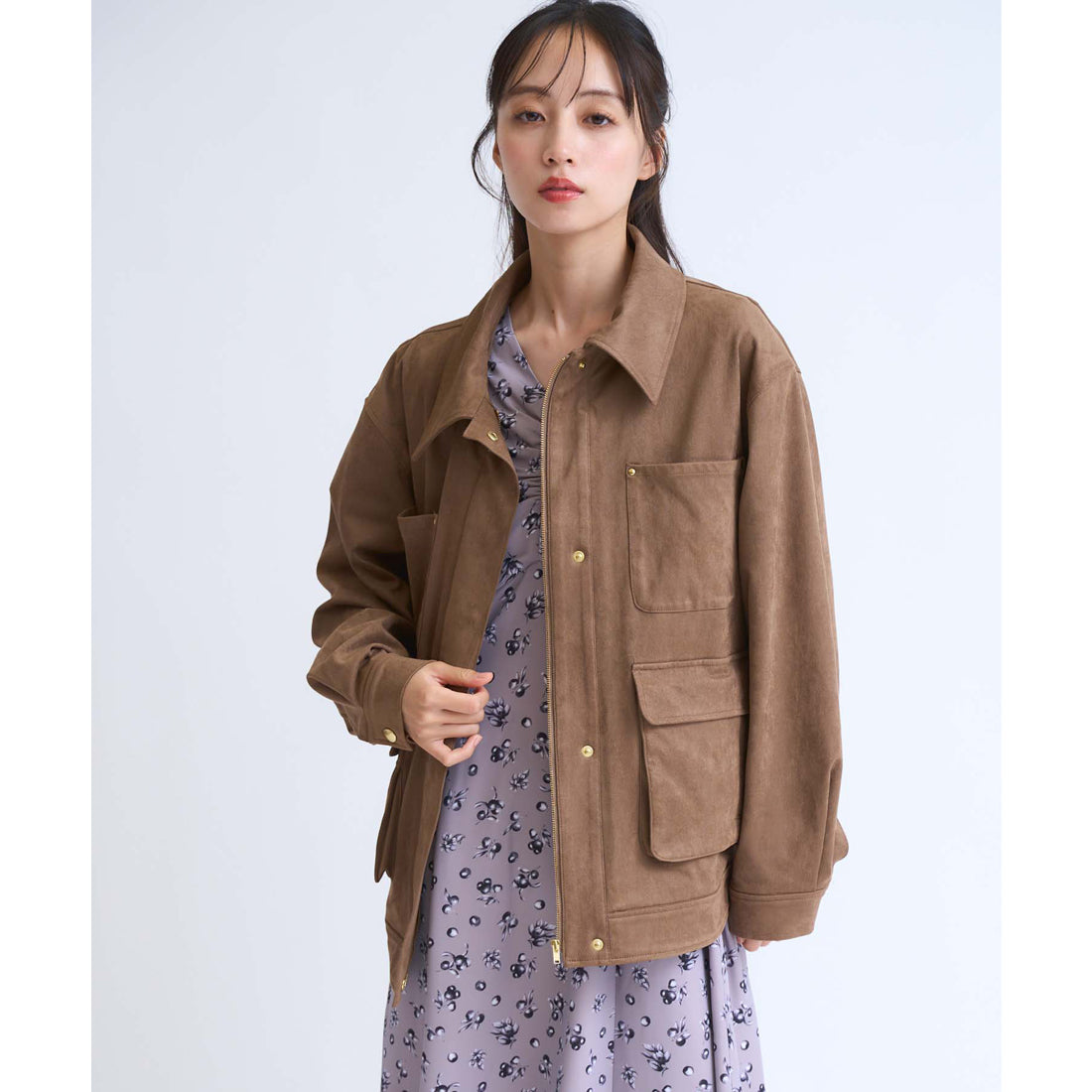 ノエラ Noela フェイクスエードワークジャケット （モカ） モカ