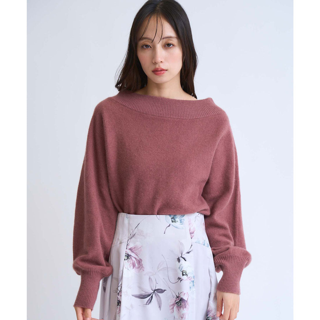 ノエラ NOELA  ラクーンブレンドオフショルニット （ピンク） ピンク