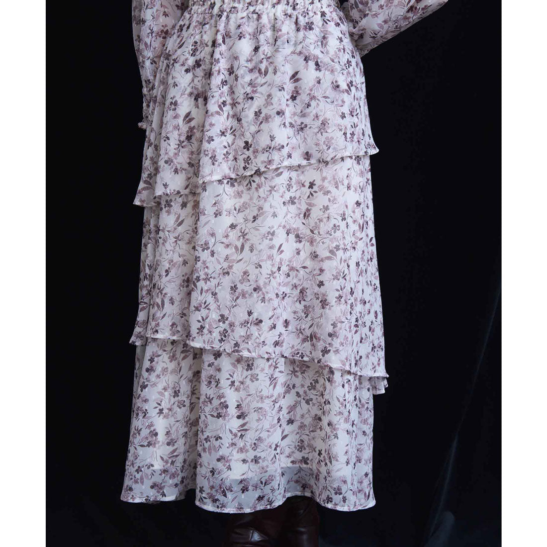 ノエラ NOELA  タイニーフラワードビードットワンピース （ベージュ） ベージュ