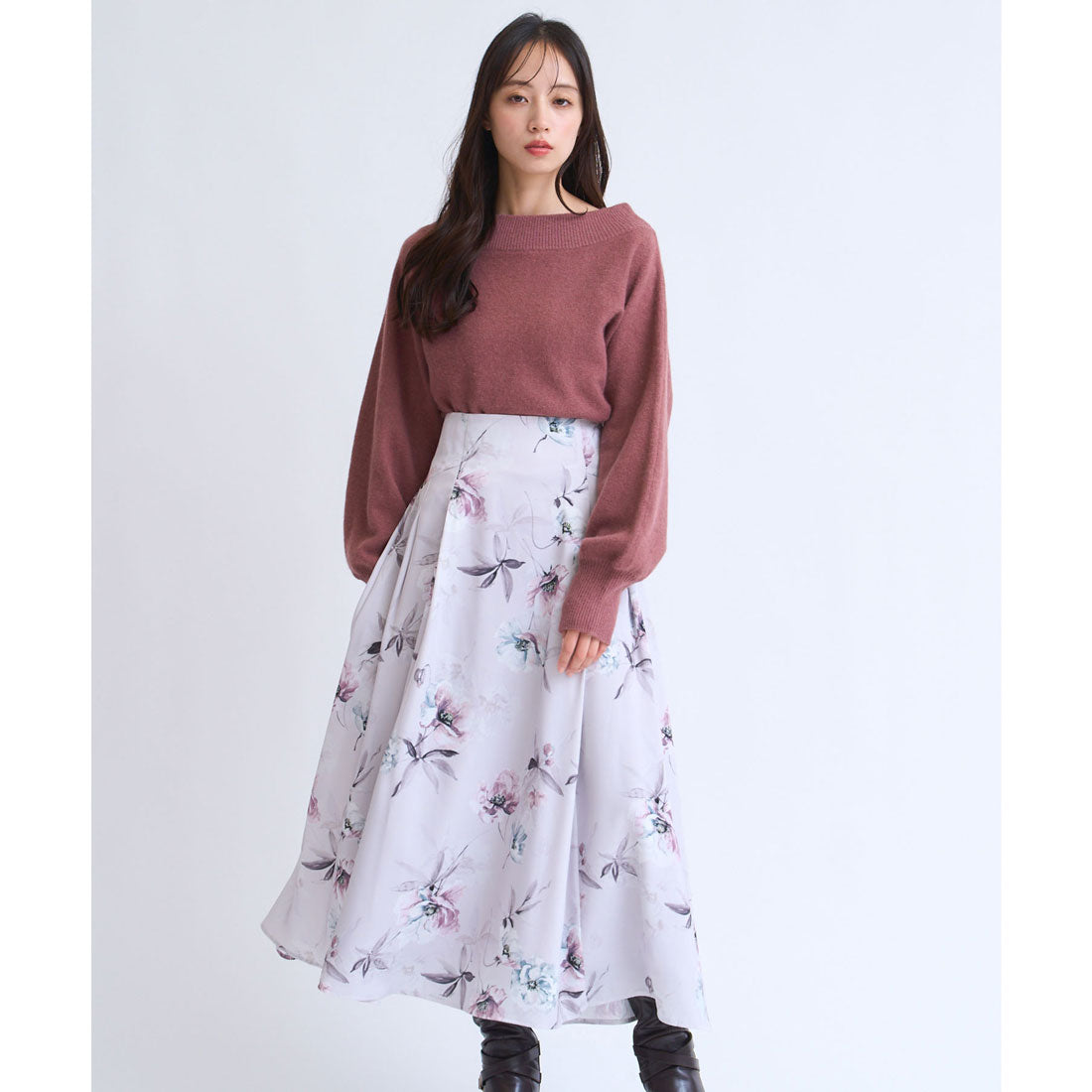 ノエラ NOELA  シャドーフラワースカート （ピンク） ピンク