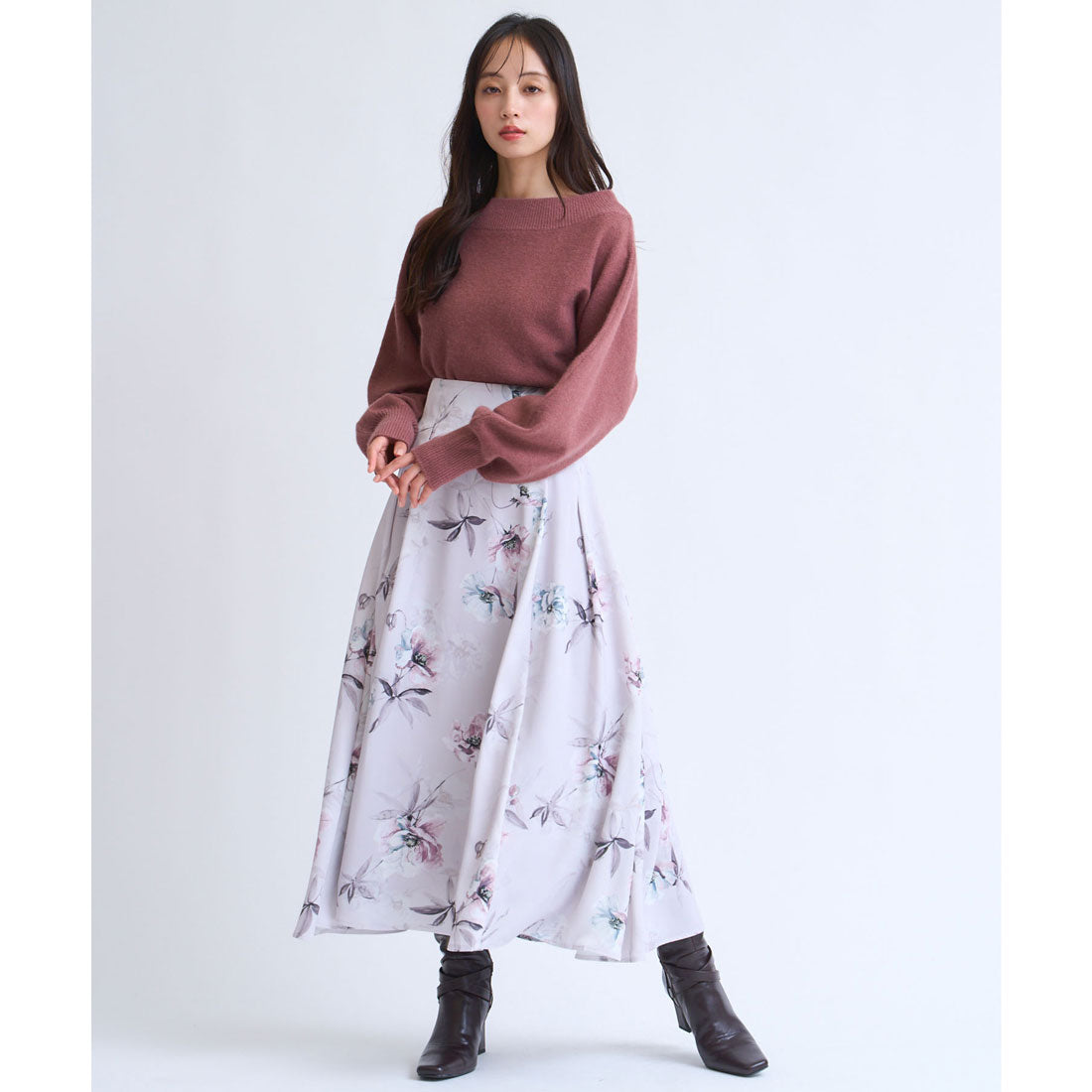 ノエラ NOELA  シャドーフラワースカート （ピンク） ピンク