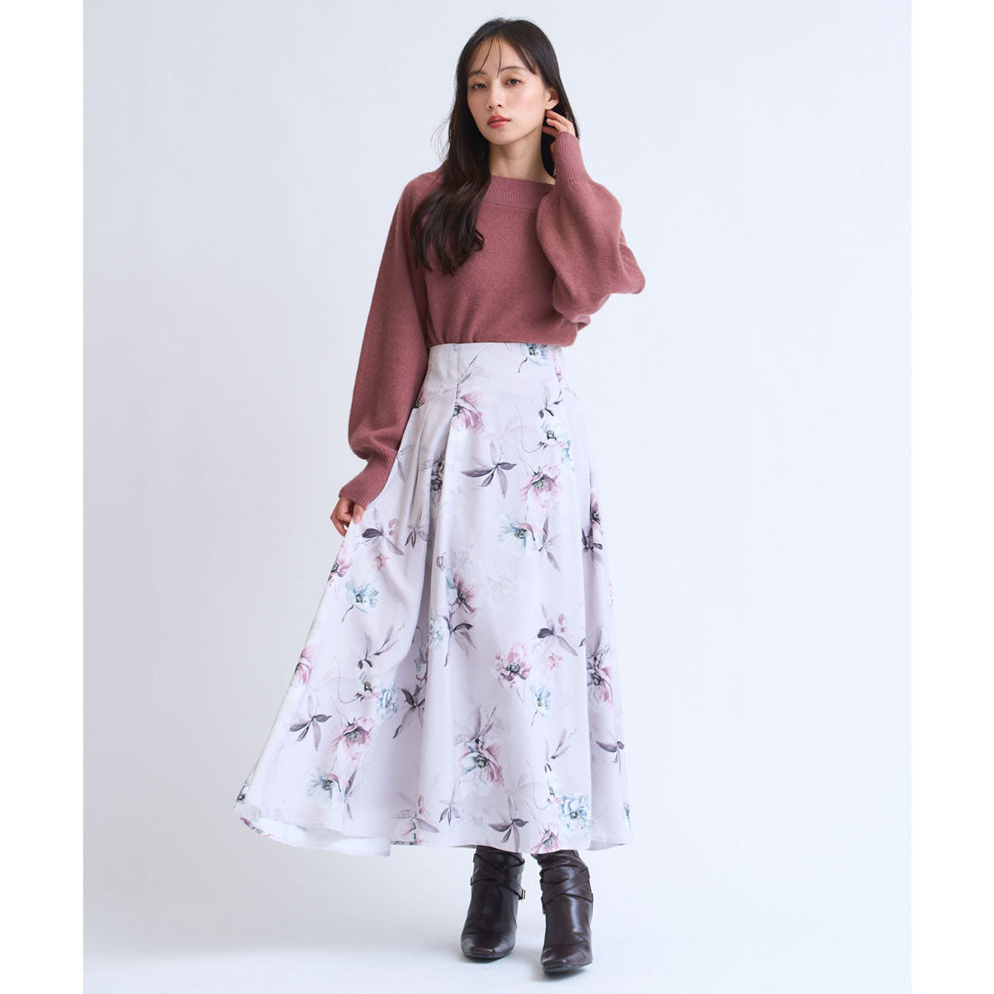 ノエラ NOELA  シャドーフラワースカート （ピンク） ピンク