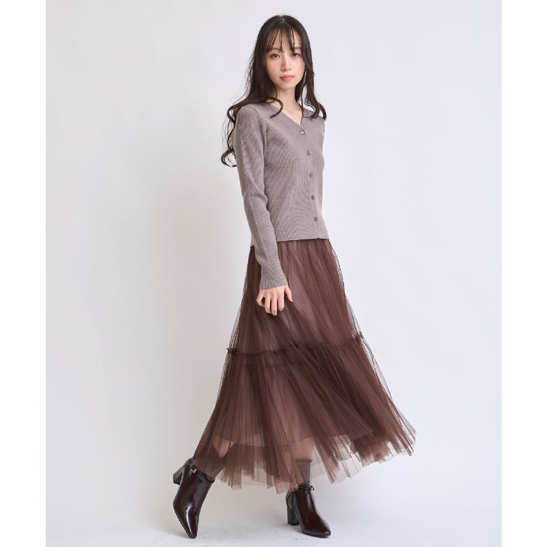 ノエラ NOELA  カーデリブニットトップス （モカ） モカ