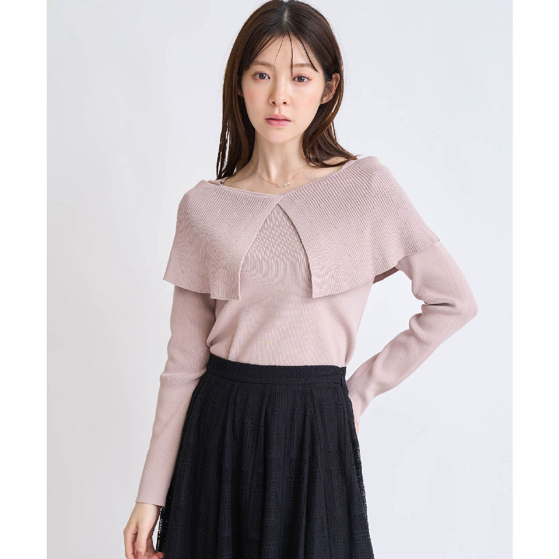 ノエラ NOELA  ビッグカラーニット （ベージュ） ベージュ