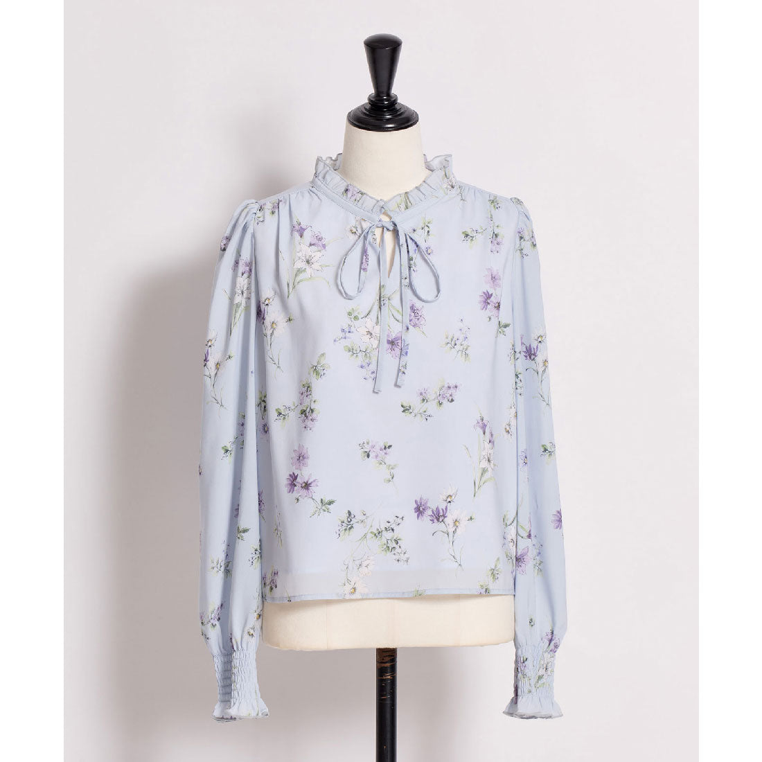 ノエラ NOELA  花柄シアーブラウス （サックス） サックス