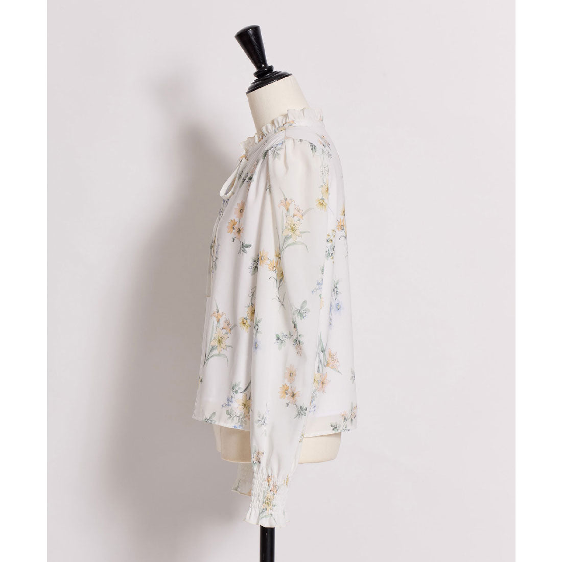 ノエラ NOELA  花柄シアーブラウス （サックス） サックス