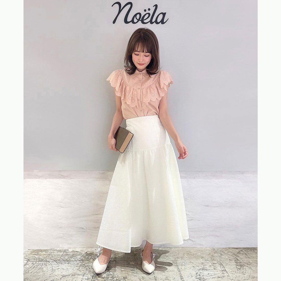 ノエラ Noela エンボススカート （オフホワイト） オフホワイト