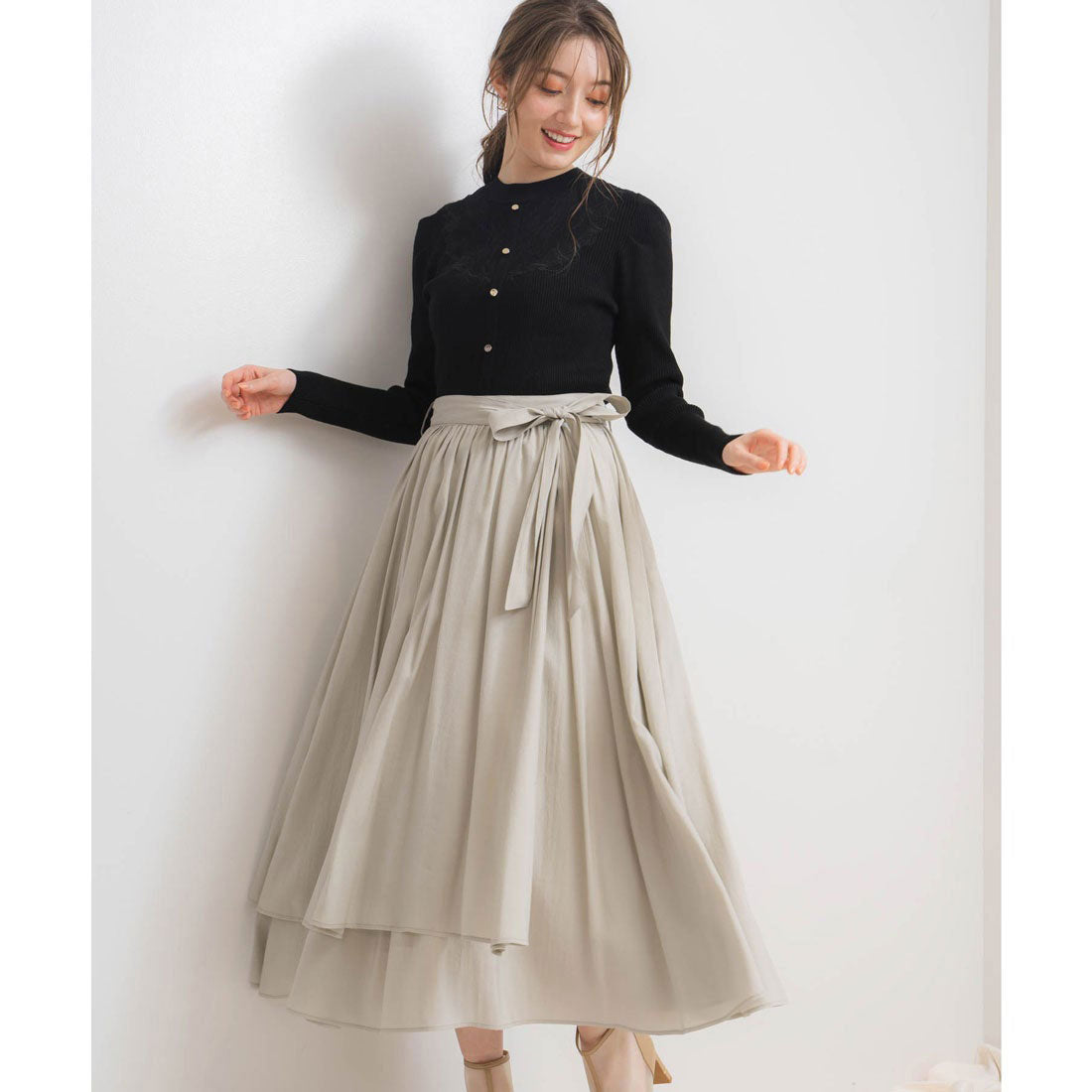 ノエラ Noela ラップボリュームスカート （ライトグリーン） ライトグリーン