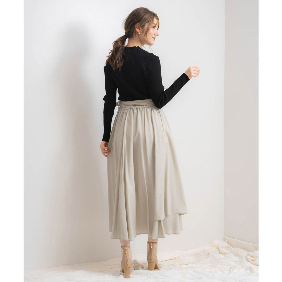 ノエラ Noela ラップボリュームスカート （ライトグリーン） ライトグリーン