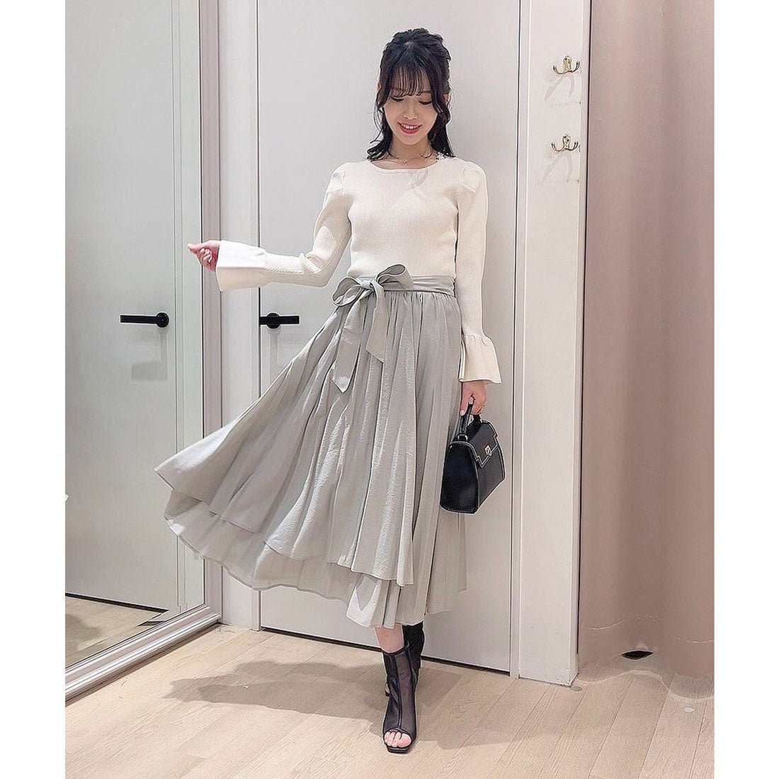 ノエラ Noela ラップボリュームスカート （ライトグリーン） ライトグリーン