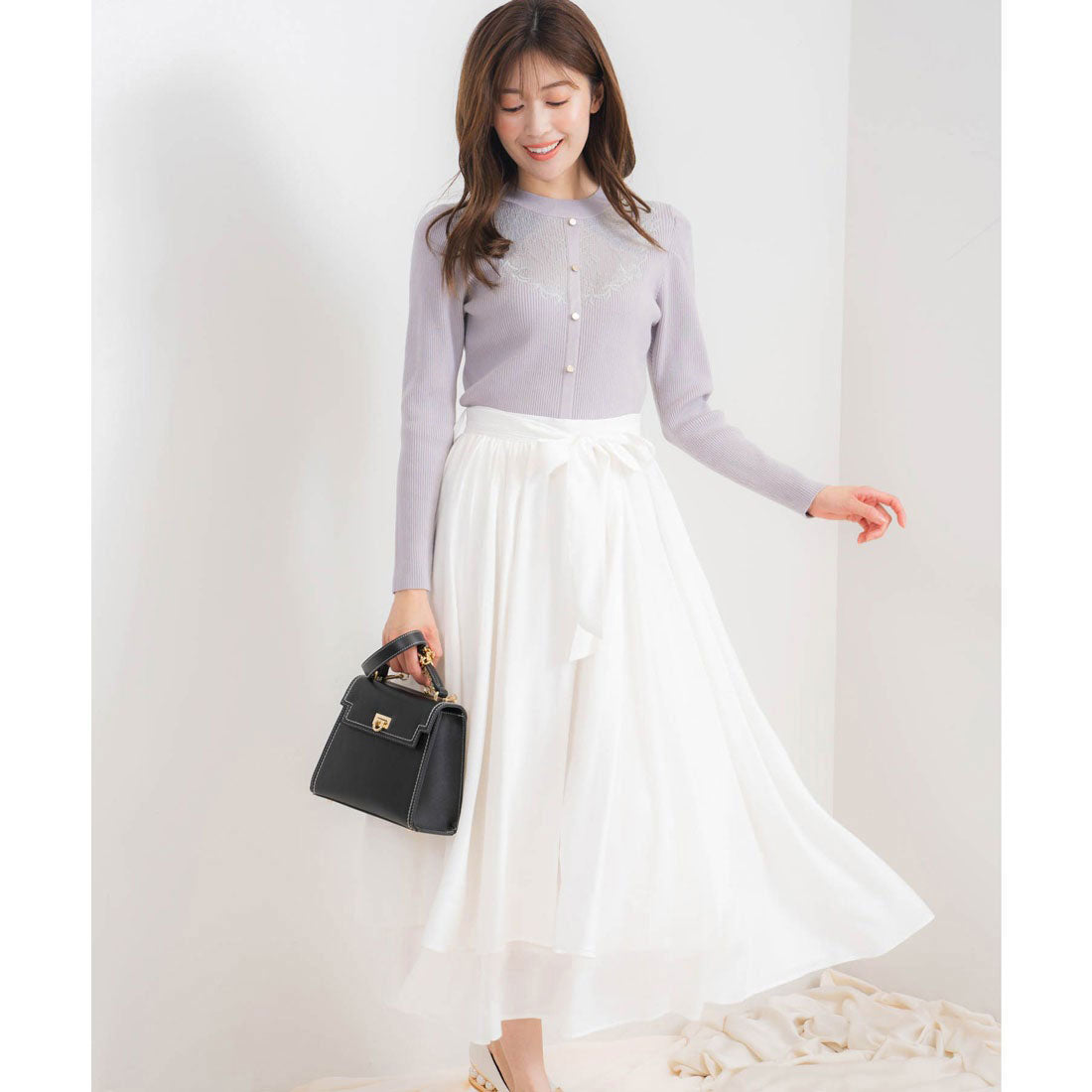 ノエラ Noela ラップボリュームスカート （オフホワイト） オフホワイト