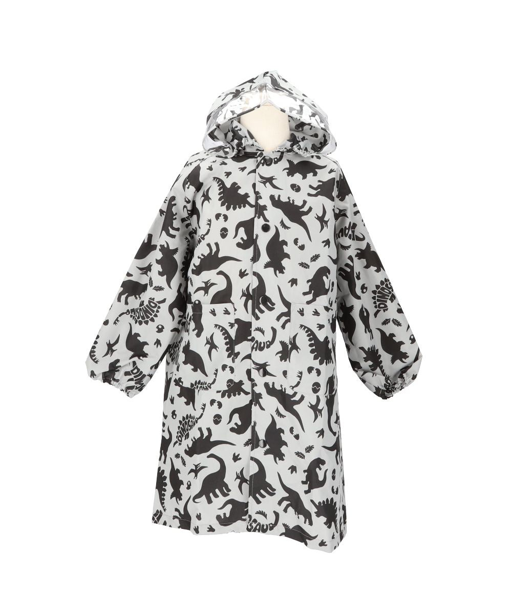 バックヤードファミリー BACKYARD FAMILY キッズレインコート 男の子,ダイナソーグレー