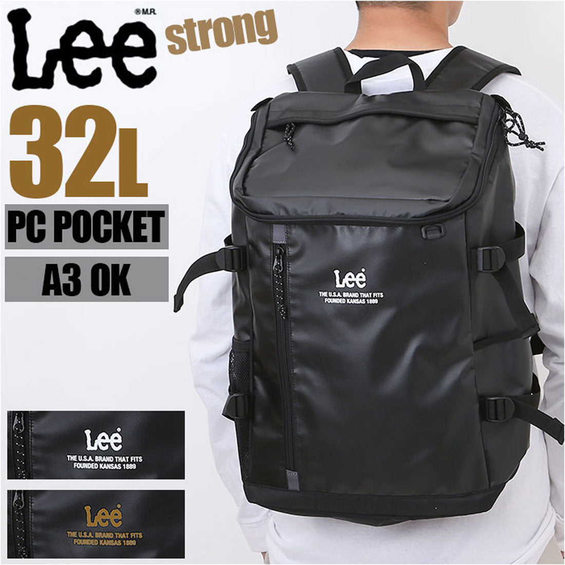 バックヤードファミリー BACKYARD FAMILY Lee strong ボックスリュック （ブラック） ブラック