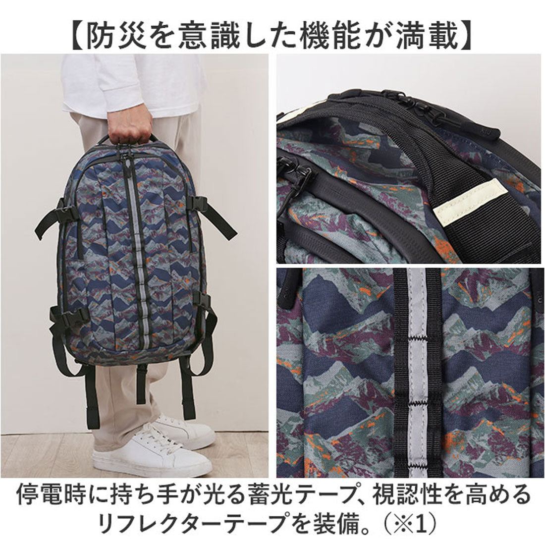 バックヤードファミリー BACKYARD FAMILY KiU キウ 防災バッグパック k378 （399.サーモグラフィーBE） 399.サーモグラフィーBE