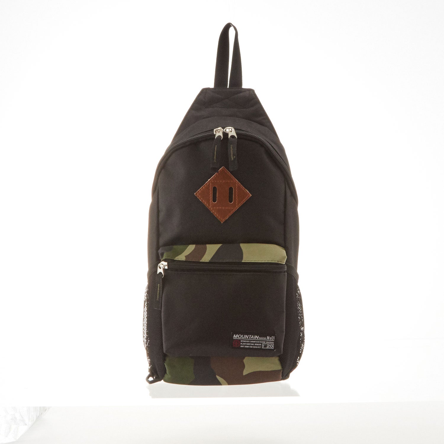 ノーブランド No Brand マウンテンレンジ MOUNTAIN RANGE #BOB02#BOB03 ボディバッグ ユニセックス,ブラック×カモフラージュ